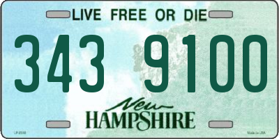 NH license plate 3439100