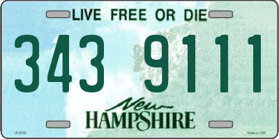 NH license plate 3439111