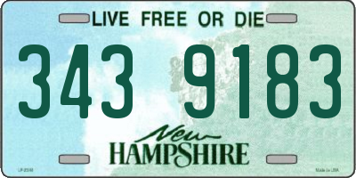 NH license plate 3439183