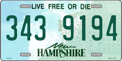 NH license plate 3439194