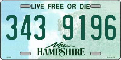 NH license plate 3439196