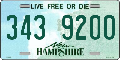 NH license plate 3439200