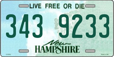 NH license plate 3439233