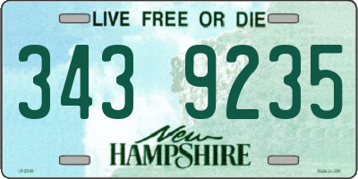 NH license plate 3439235