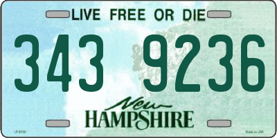 NH license plate 3439236