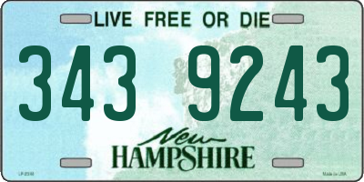 NH license plate 3439243