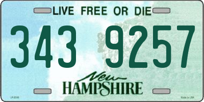 NH license plate 3439257