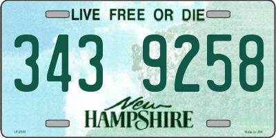 NH license plate 3439258