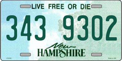 NH license plate 3439302