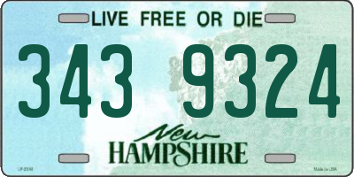 NH license plate 3439324