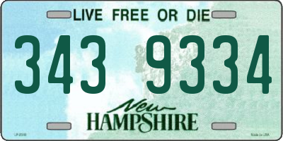 NH license plate 3439334