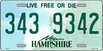 NH license plate 3439342