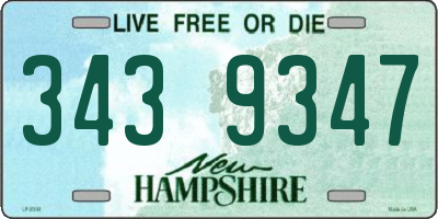 NH license plate 3439347