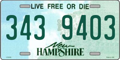 NH license plate 3439403