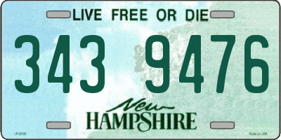NH license plate 3439476