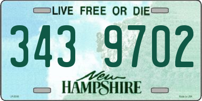 NH license plate 3439702