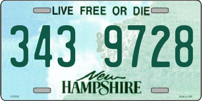 NH license plate 3439728