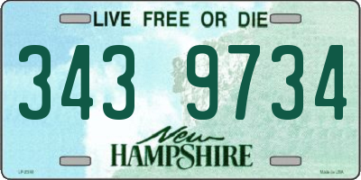 NH license plate 3439734