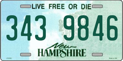 NH license plate 3439846