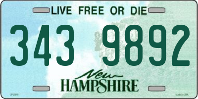 NH license plate 3439892