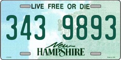 NH license plate 3439893