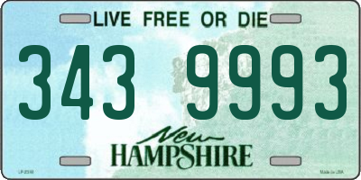 NH license plate 3439993