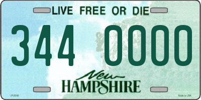 NH license plate 3440000