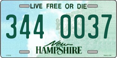 NH license plate 3440037