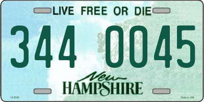 NH license plate 3440045