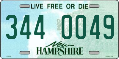 NH license plate 3440049