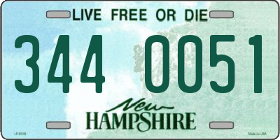 NH license plate 3440051