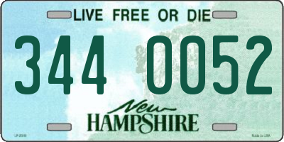NH license plate 3440052