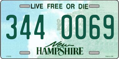 NH license plate 3440069