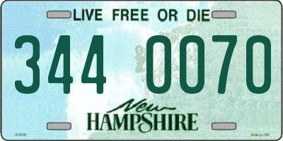 NH license plate 3440070