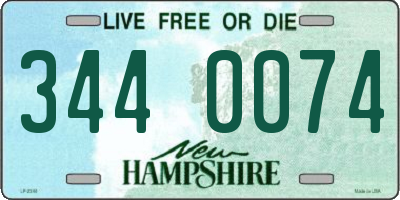 NH license plate 3440074