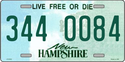 NH license plate 3440084