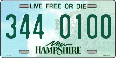 NH license plate 3440100