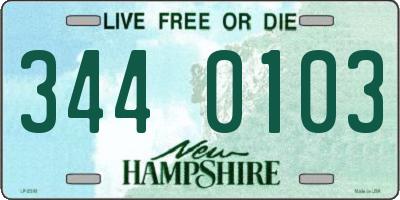 NH license plate 3440103