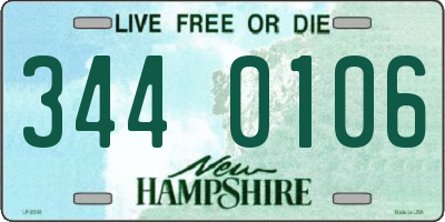 NH license plate 3440106