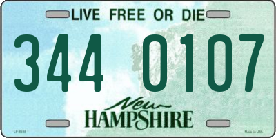 NH license plate 3440107