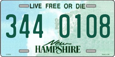 NH license plate 3440108