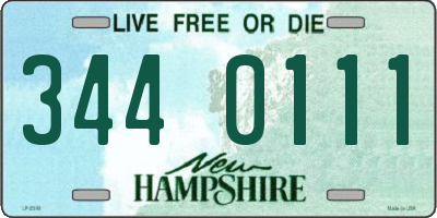 NH license plate 3440111