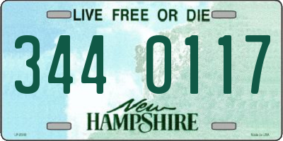 NH license plate 3440117