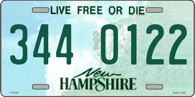 NH license plate 3440122