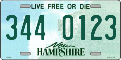 NH license plate 3440123