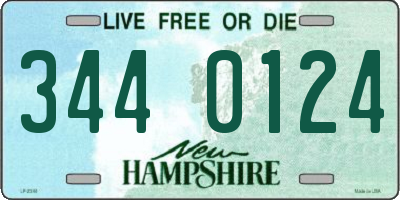 NH license plate 3440124