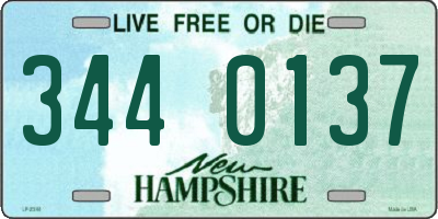 NH license plate 3440137