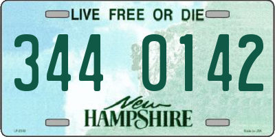 NH license plate 3440142
