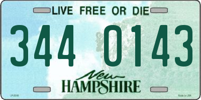 NH license plate 3440143