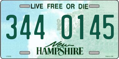 NH license plate 3440145